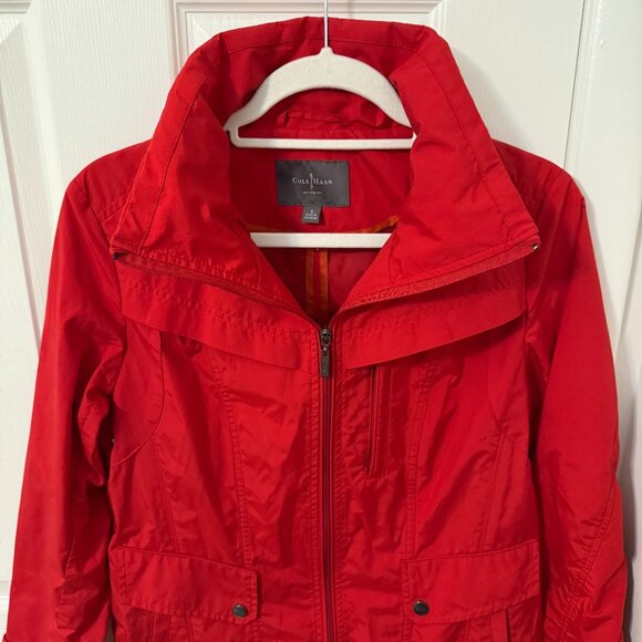 Cole Haan Women's Red Travel Trench Raincoat Jacket Small - Picture 8 of 15